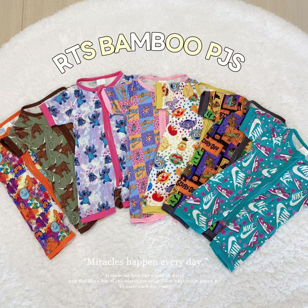 Toddler rompers pajamas with long sleeves, crafted from sustainable bamboo, available for wholesale; perfect for eco-friendly sleepwear collections.